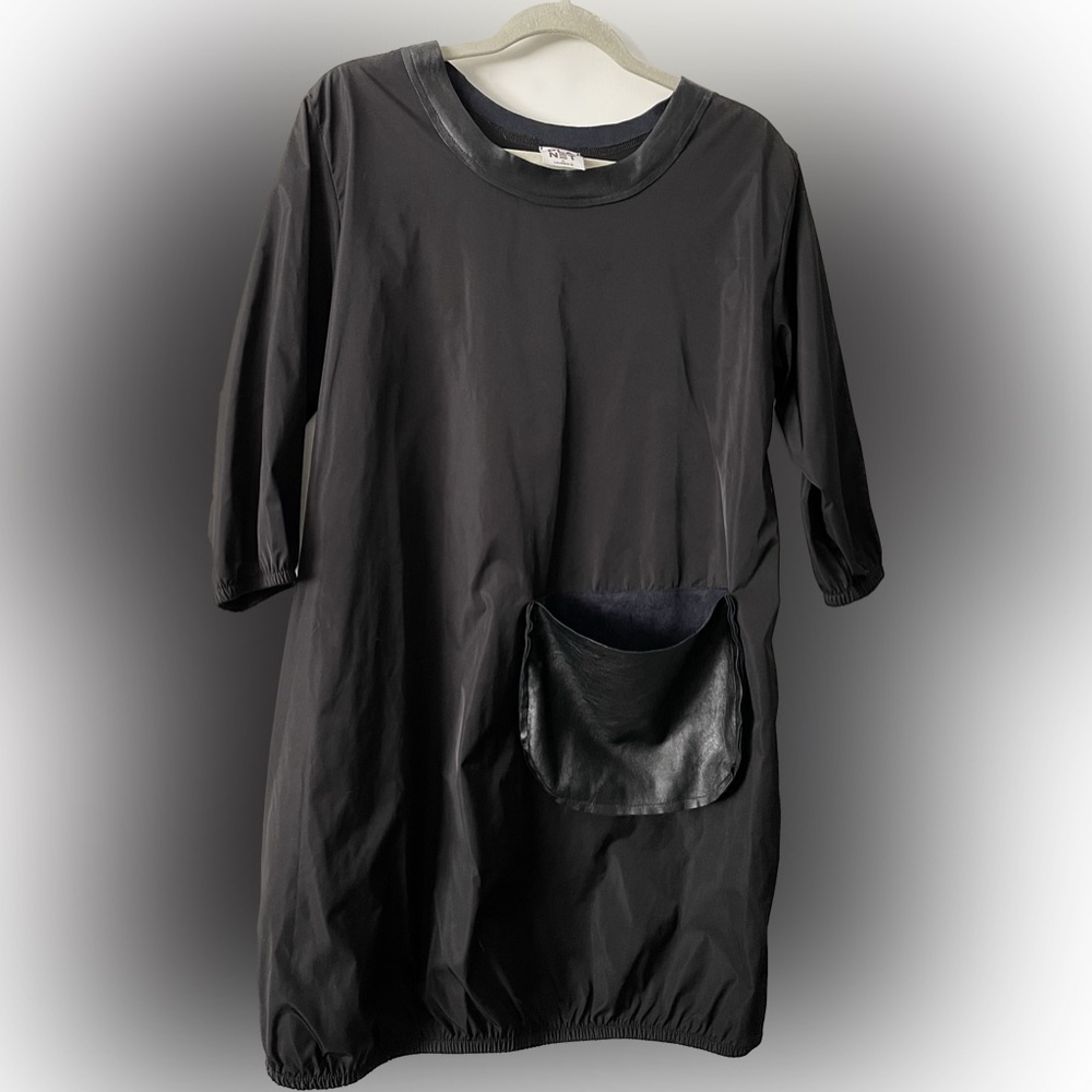 PLANET by Lauren G Black Nylon Dress | Large front pocket | Size 1 (4-8) | Rare